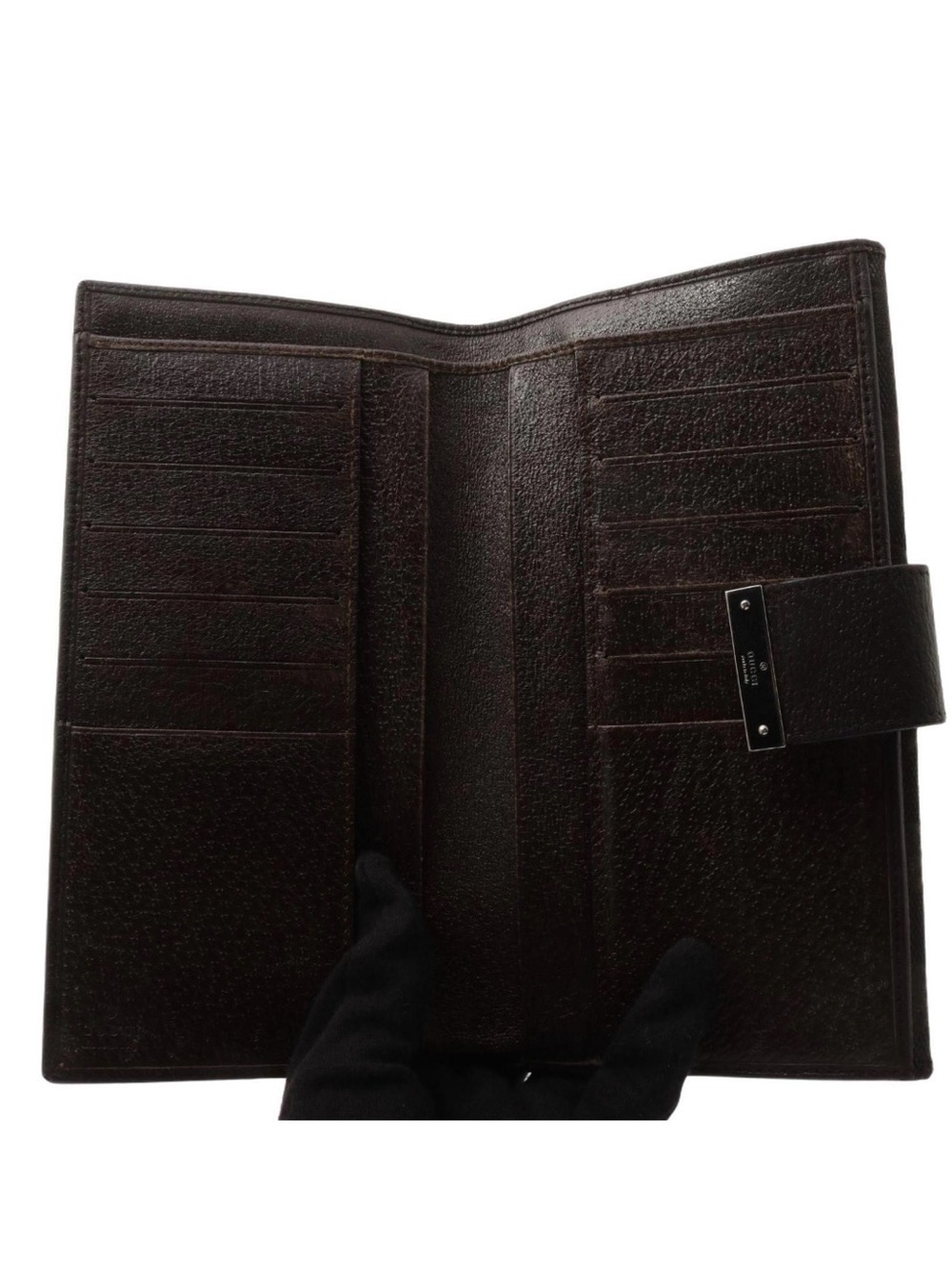 Authentic Gucci Black Canvas Women’s Wallet with Leather Tab and Metal Plate - Picture 4 of 5